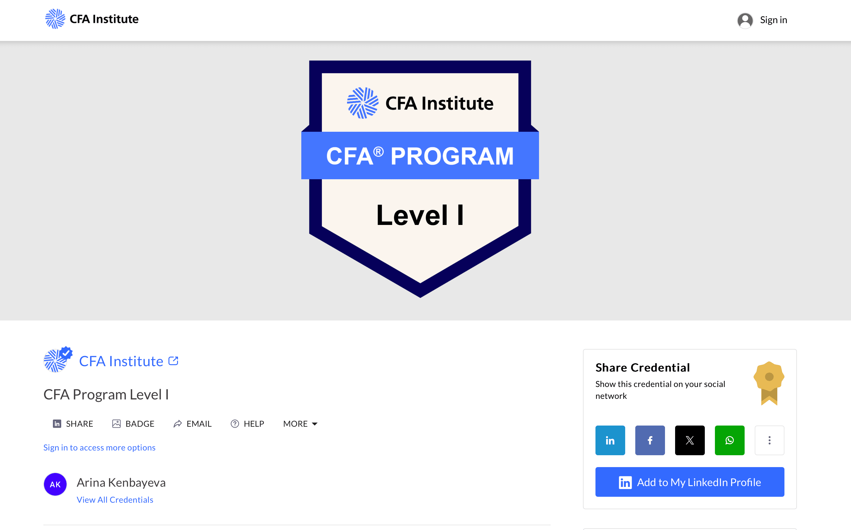 CFA Level I
